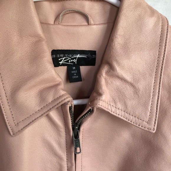 Pink leather jacket by: Black Rivet size M - Picture 4 of 6